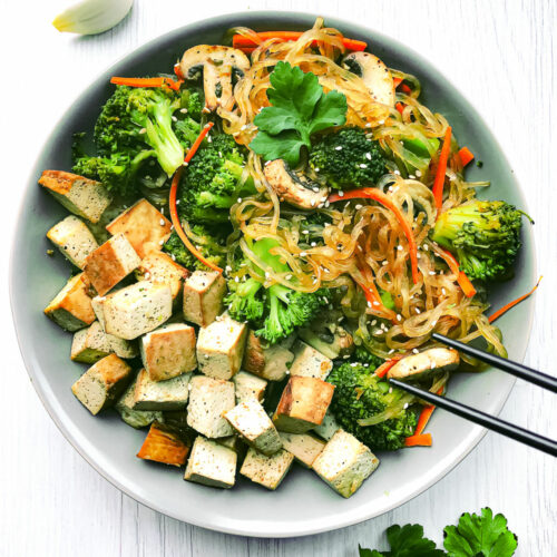 Asia Pfanne mit Tofu und Gemüse